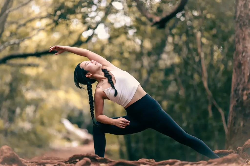 Woman performing stretch